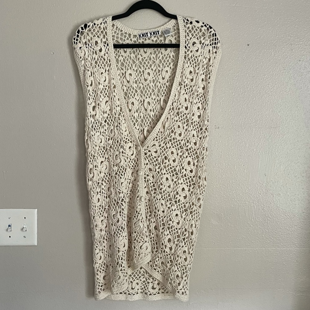 Vintage knit tunic vest